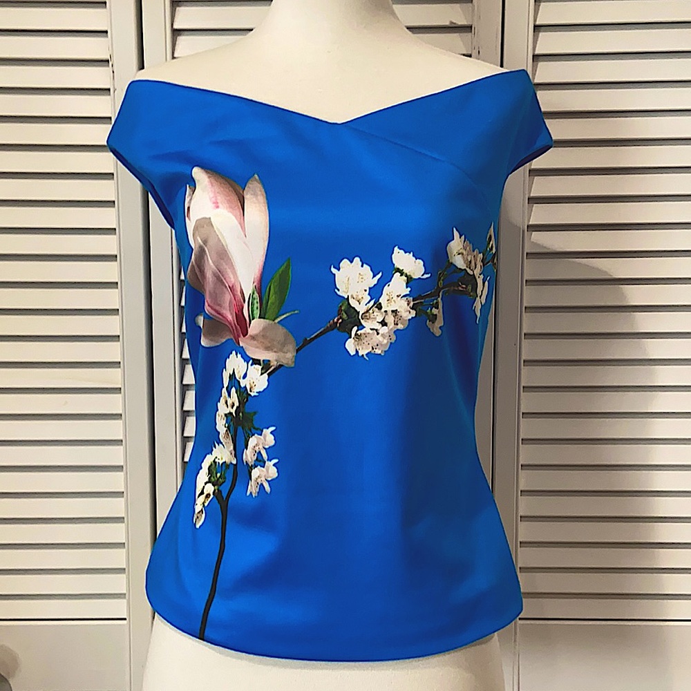 New- Ted Baker Amanda Harmony Pleated Bardot Top